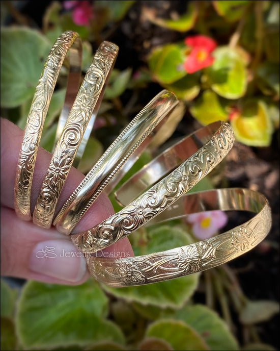 Gold-Filled Pattern Cuff Bracelets - LE Jewelry Designs