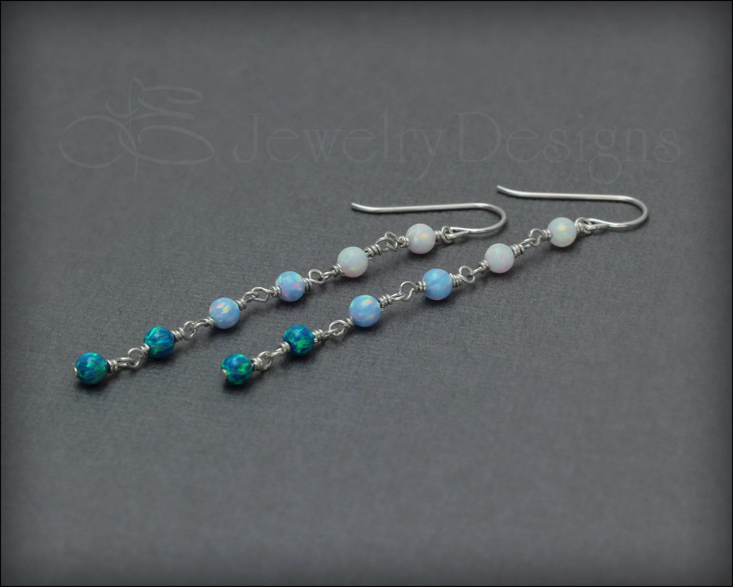 Long Opal Beaded Earrings - LE Jewelry Designs