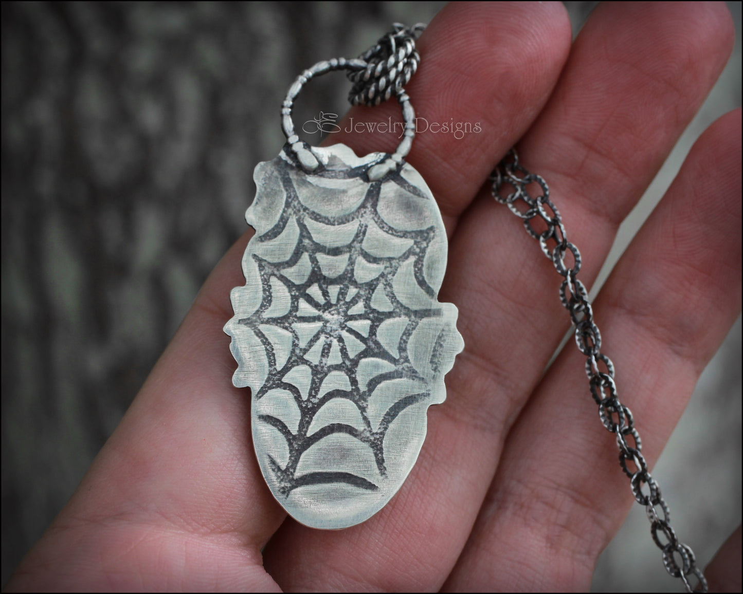 Gothic Night Moon & Garnet Necklace - LE Jewelry Designs
