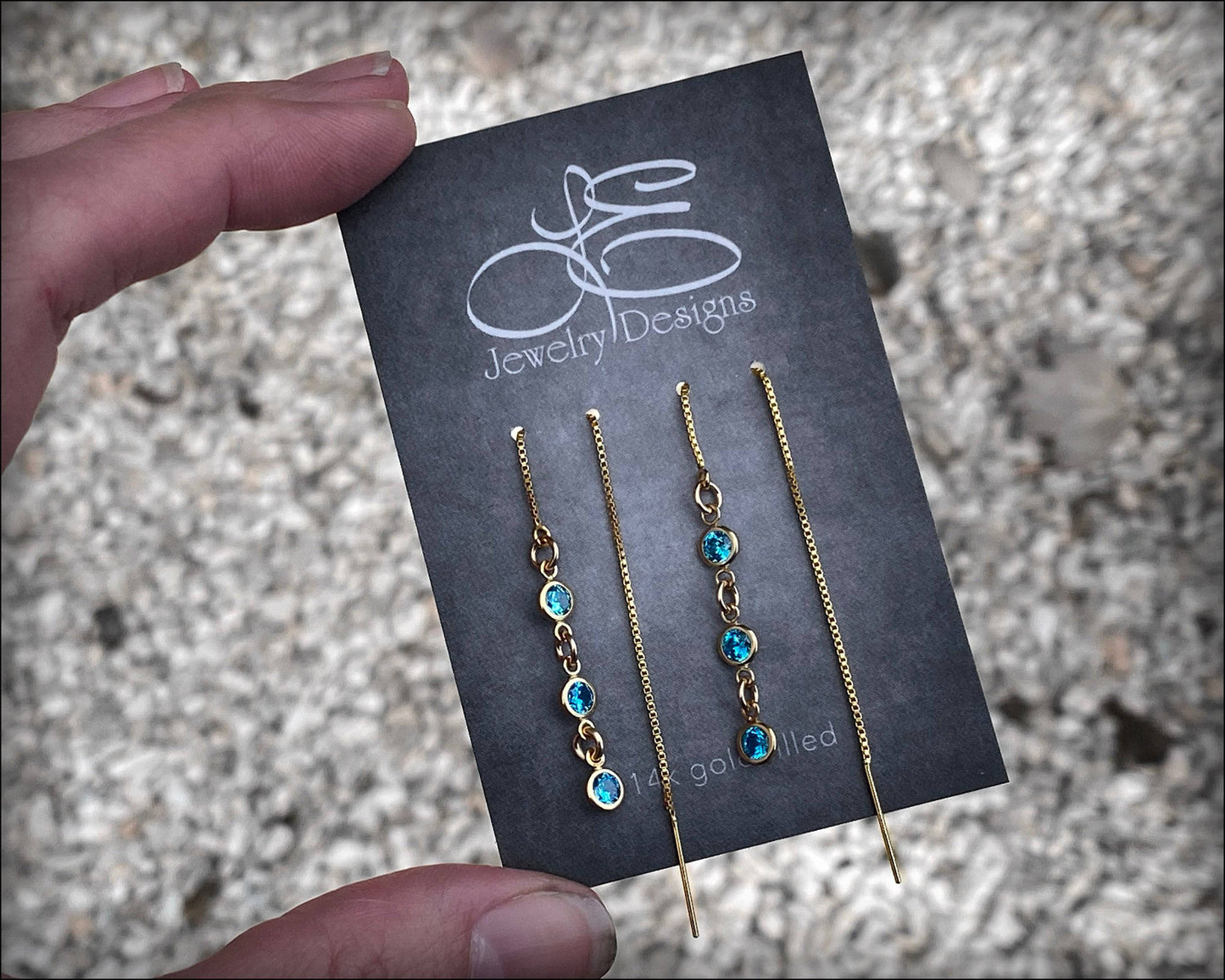 Cubic Zirconia Ear Threaders (yellow & rose gold-filled) - LE Jewelry Designs