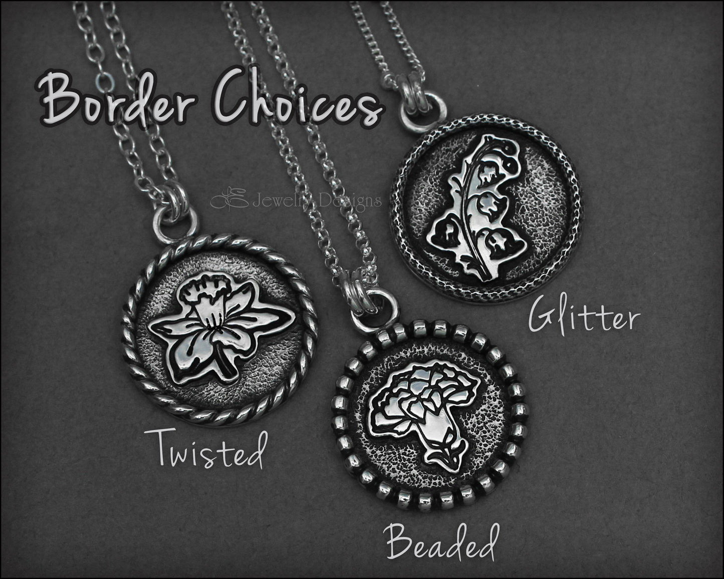Birth Month Flower Pendants - LE Jewelry Designs