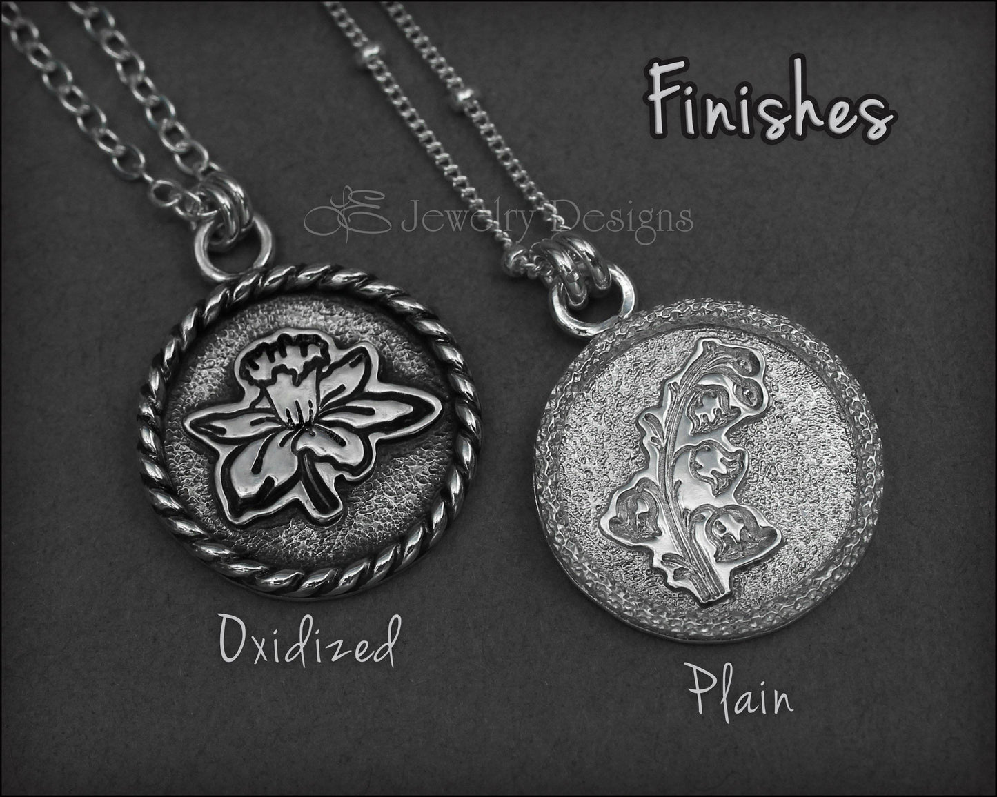 Birth Month Flower Pendants - LE Jewelry Designs
