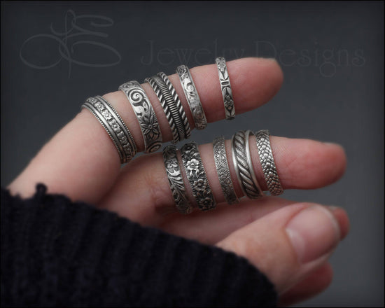 Sterling Pattern Bands - LE Jewelry Designs