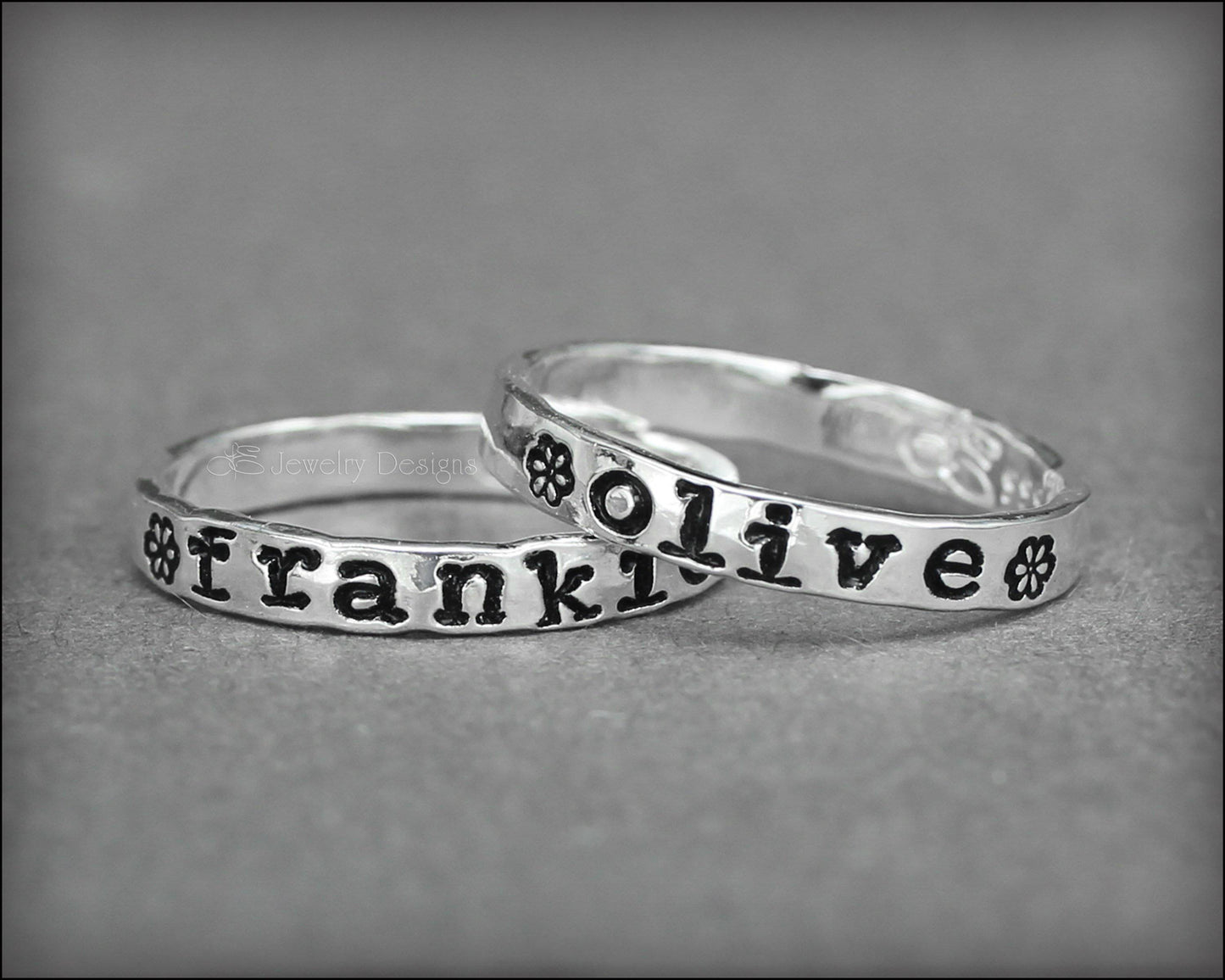 Hand Stamped Name Ring - LE Jewelry Designs
