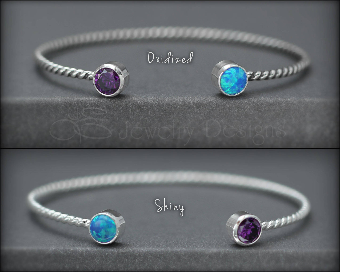 Dual Birthstone or Opal Bracelet - LE Jewelry Designs