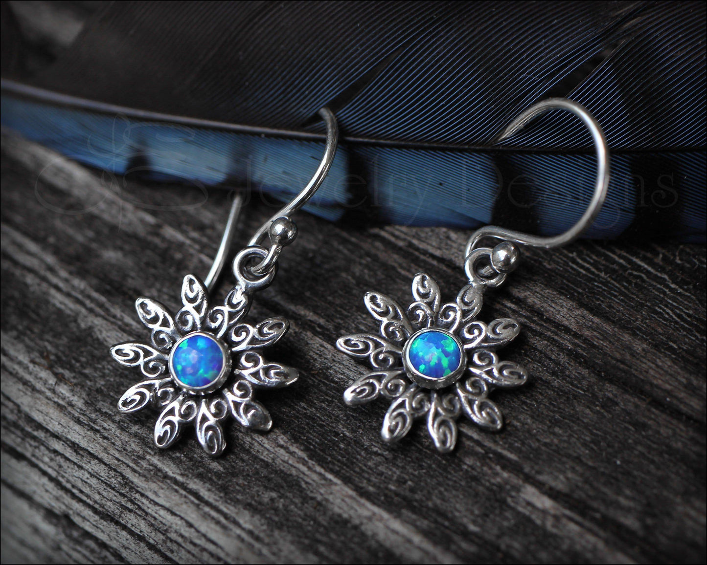 Flower Earrings ( choose opal or birthstone) - LE Jewelry Designs