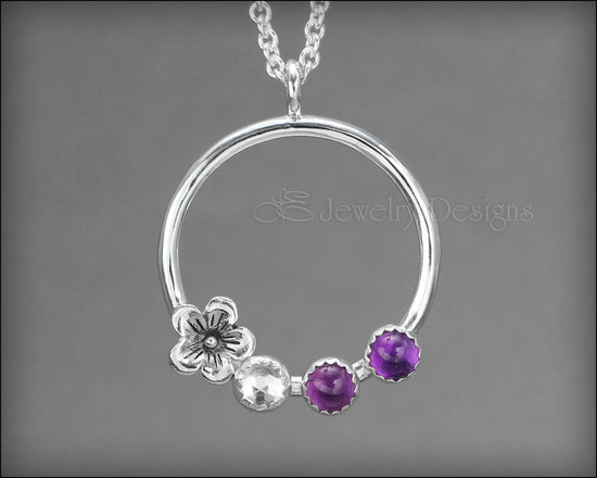 Mother's Gemstone Flower Necklace - LE Jewelry Designs