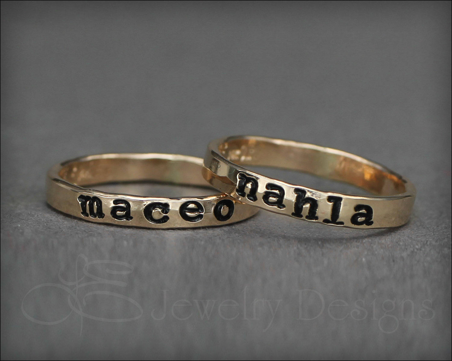Hand Stamped Name Ring - LE Jewelry Designs
