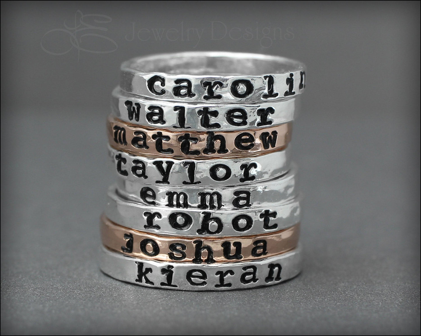 Hand Stamped Name Ring - LE Jewelry Designs