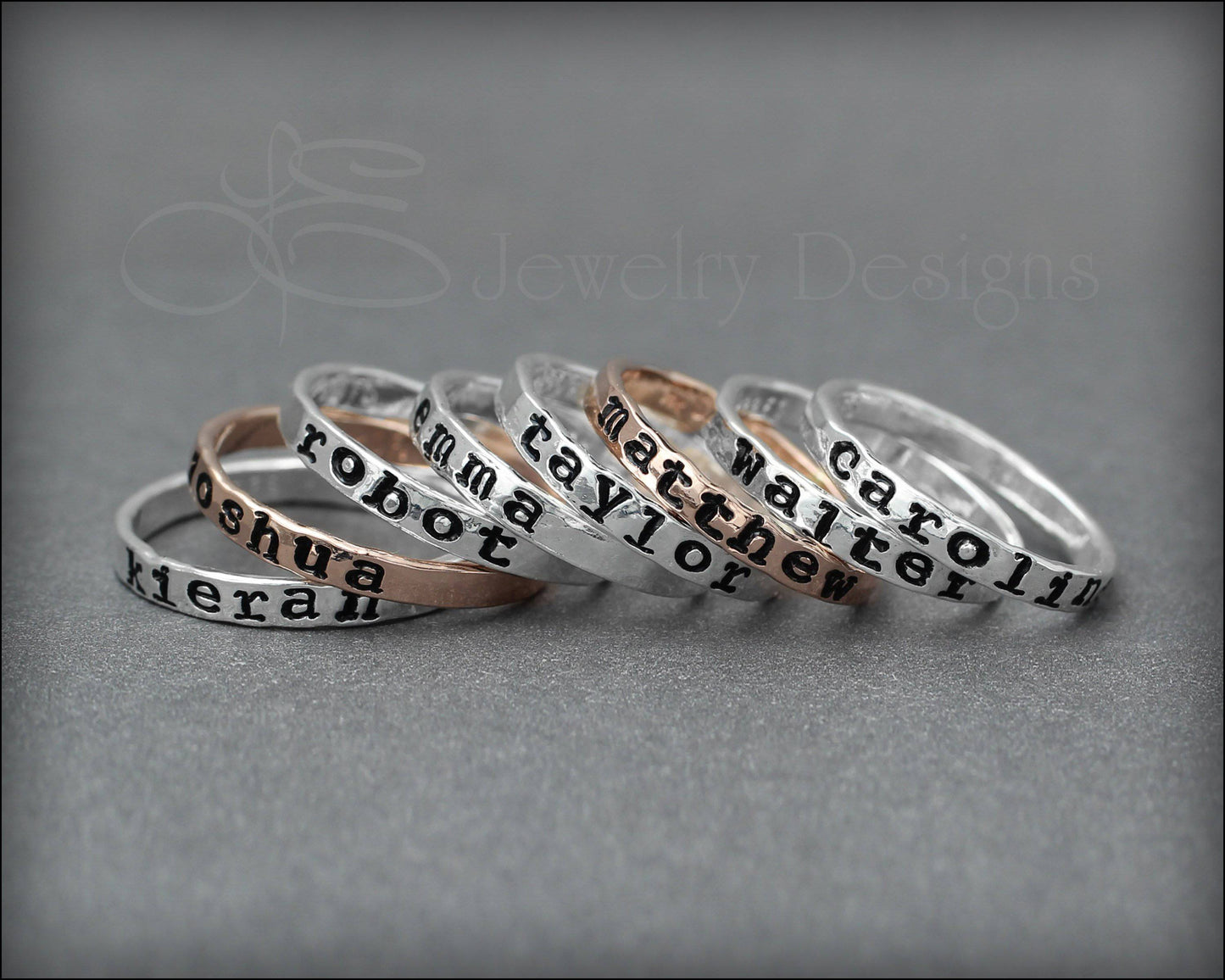 Hand Stamped Name Ring - LE Jewelry Designs