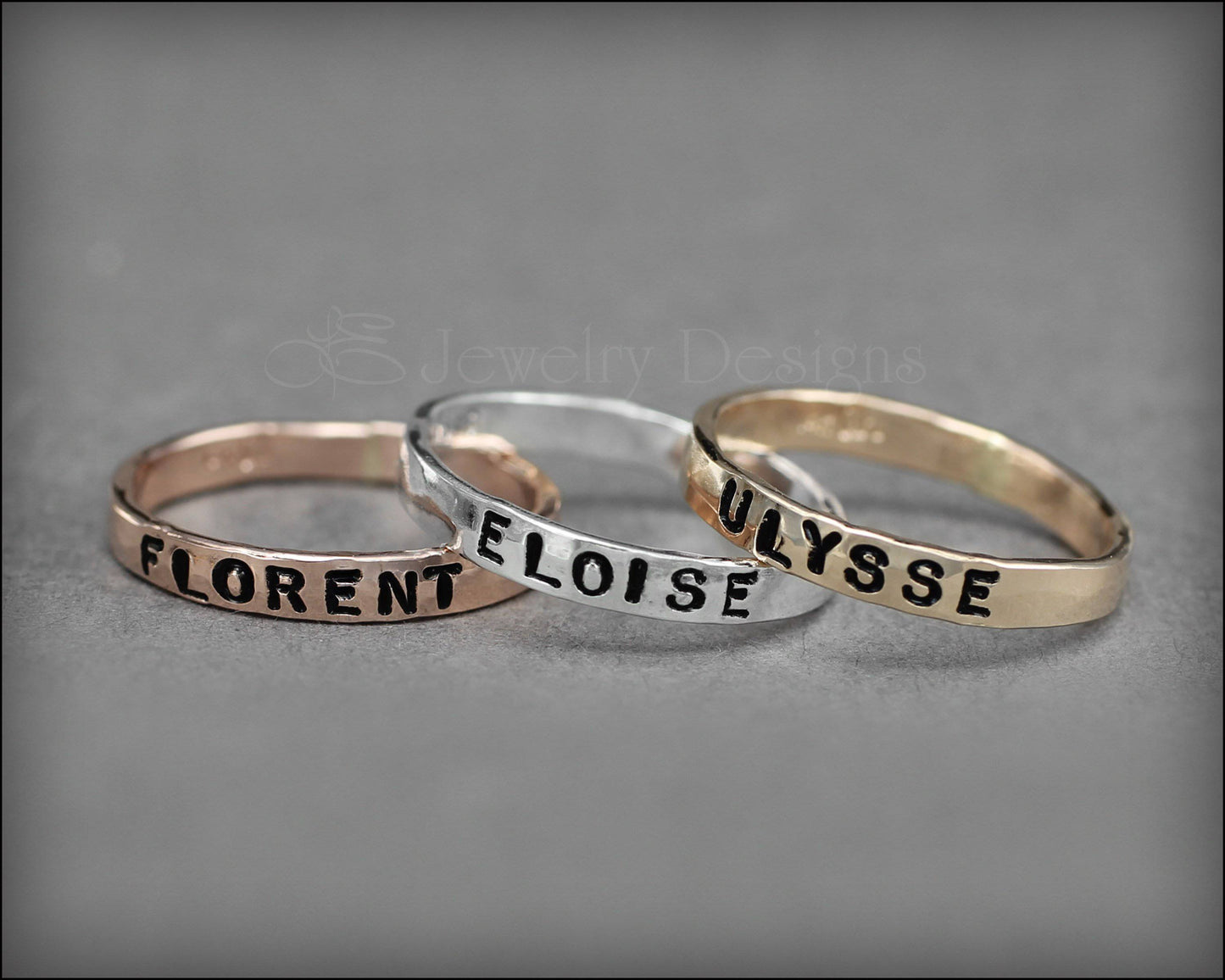 Hand Stamped Name Ring - LE Jewelry Designs