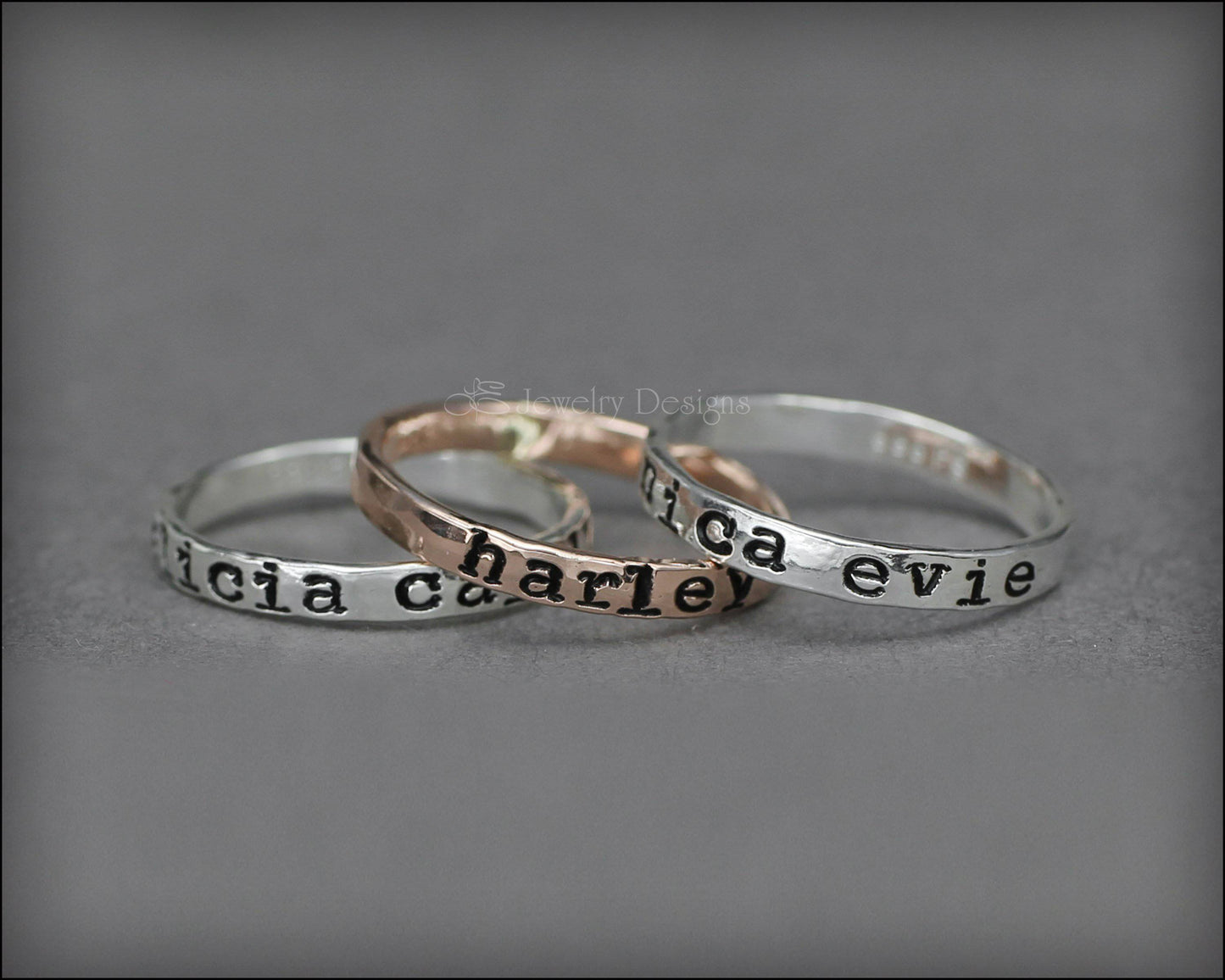 Hand Stamped Stacking Ring - LE Jewelry Designs