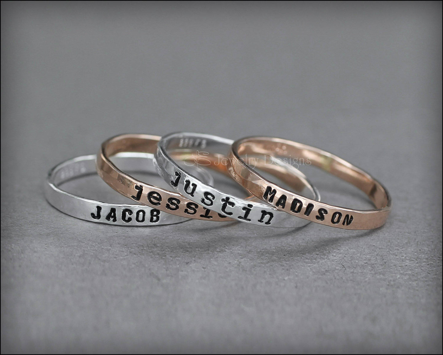 Hand Stamped Name Ring - LE Jewelry Designs
