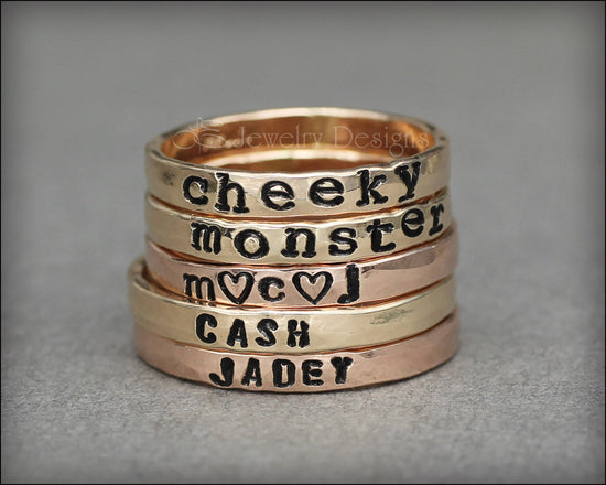 Hand Stamped Name Ring - LE Jewelry Designs