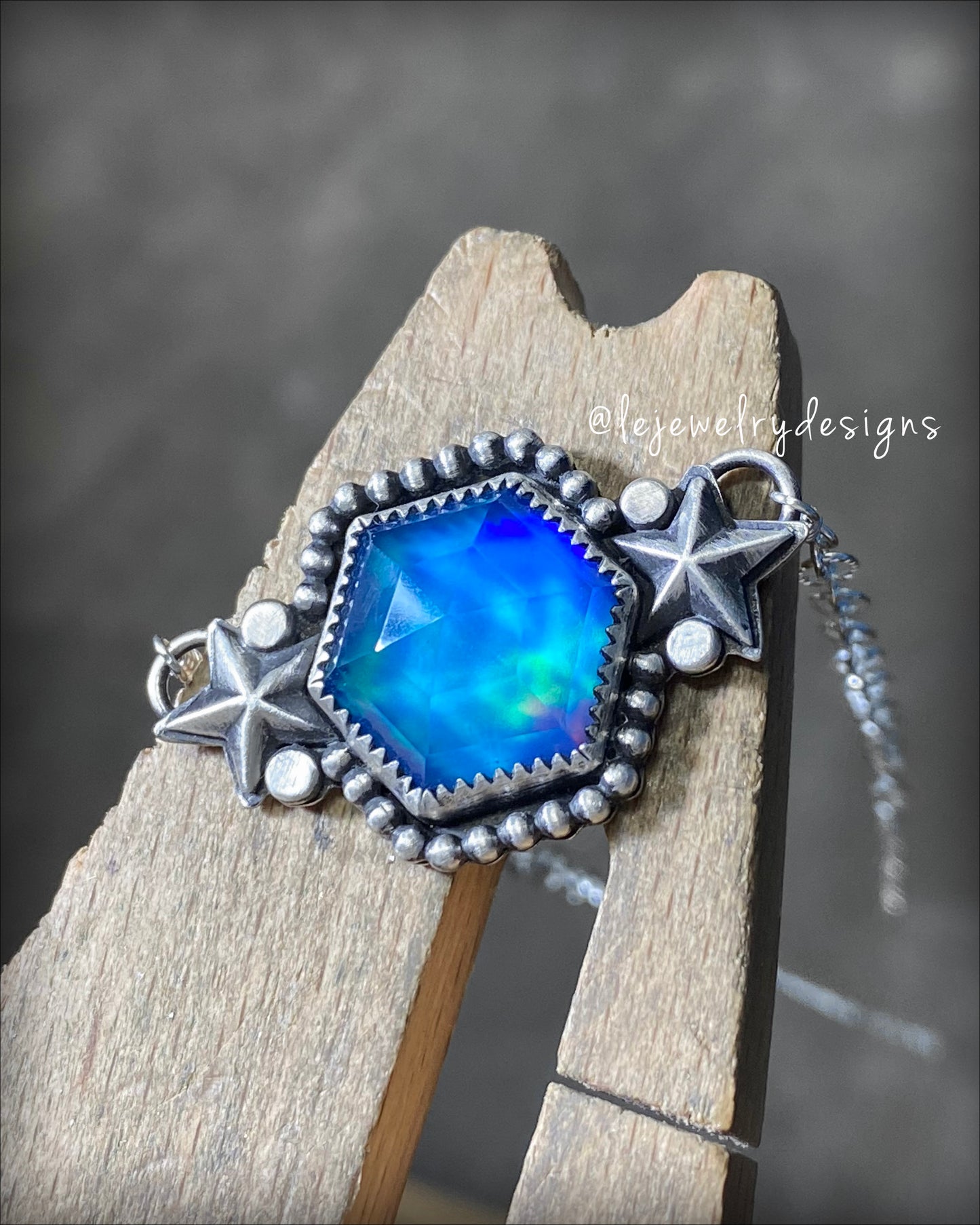 Sterling Aurora Opal Galaxy Necklace - LE Jewelry Designs