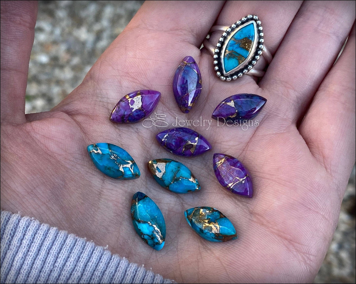 Sterling Marquis Turquoise Ring - LE Jewelry Designs