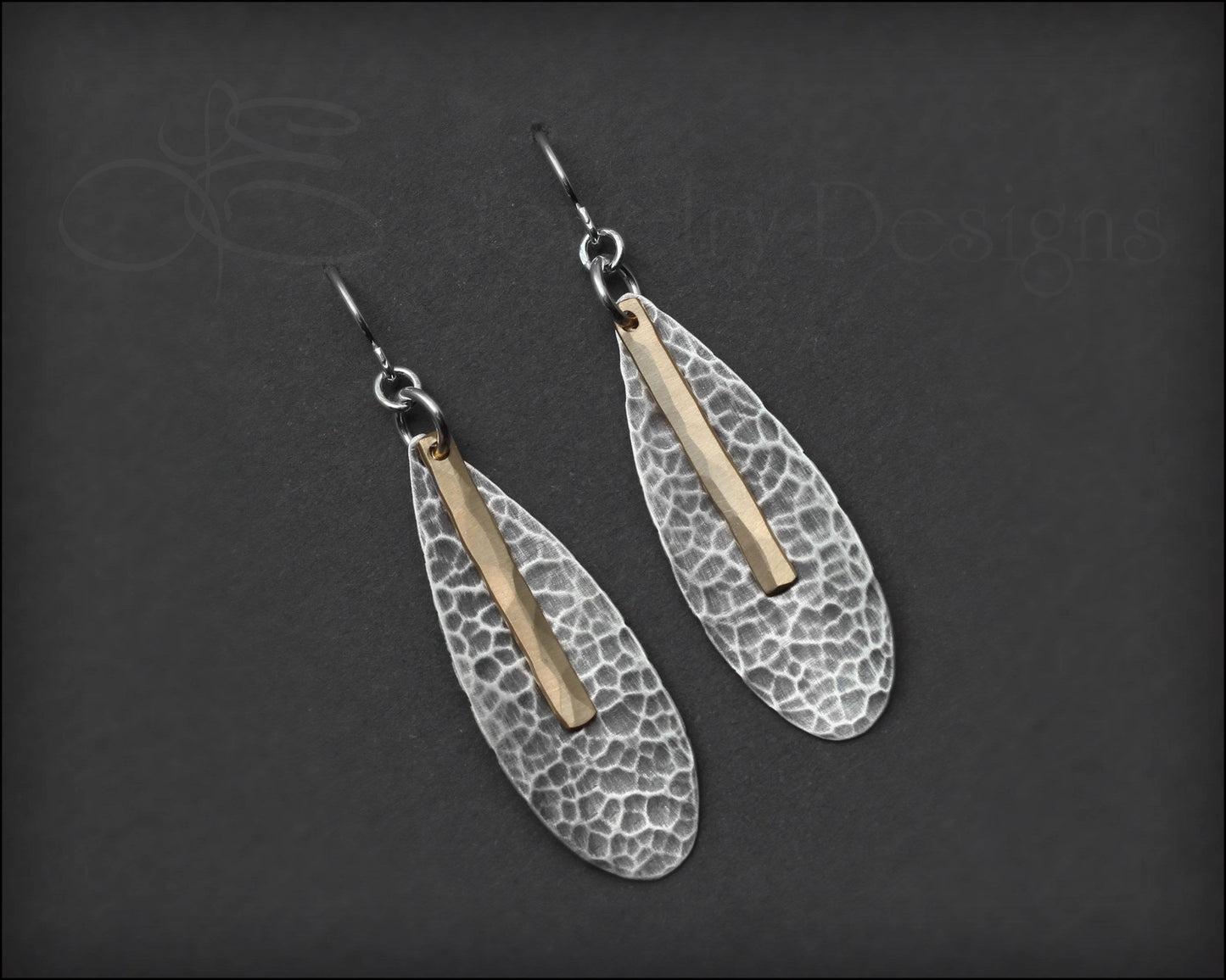 Mixed Metal Teardrop Earrings - LE Jewelry Designs