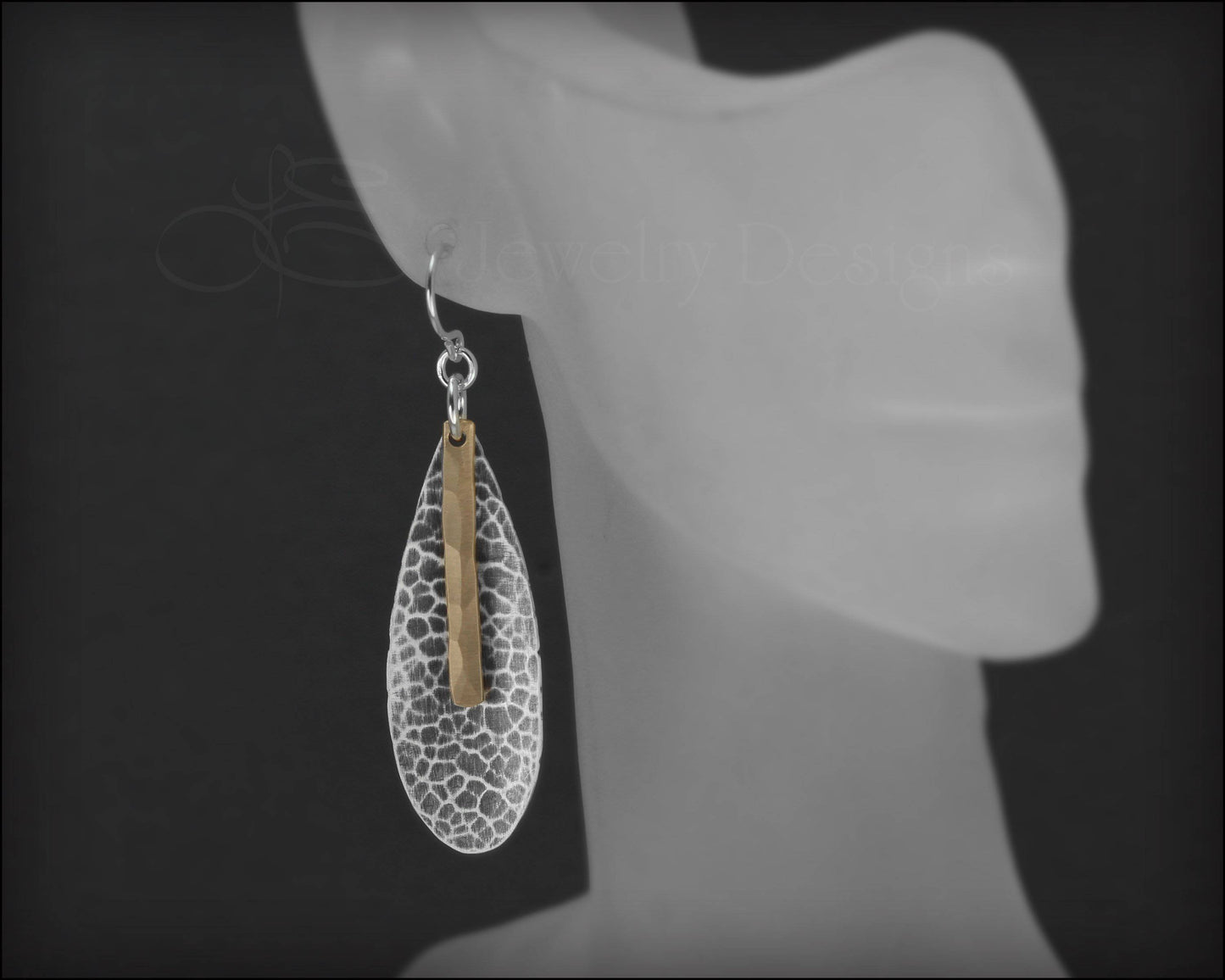 Mixed Metal Teardrop Earrings - LE Jewelry Designs