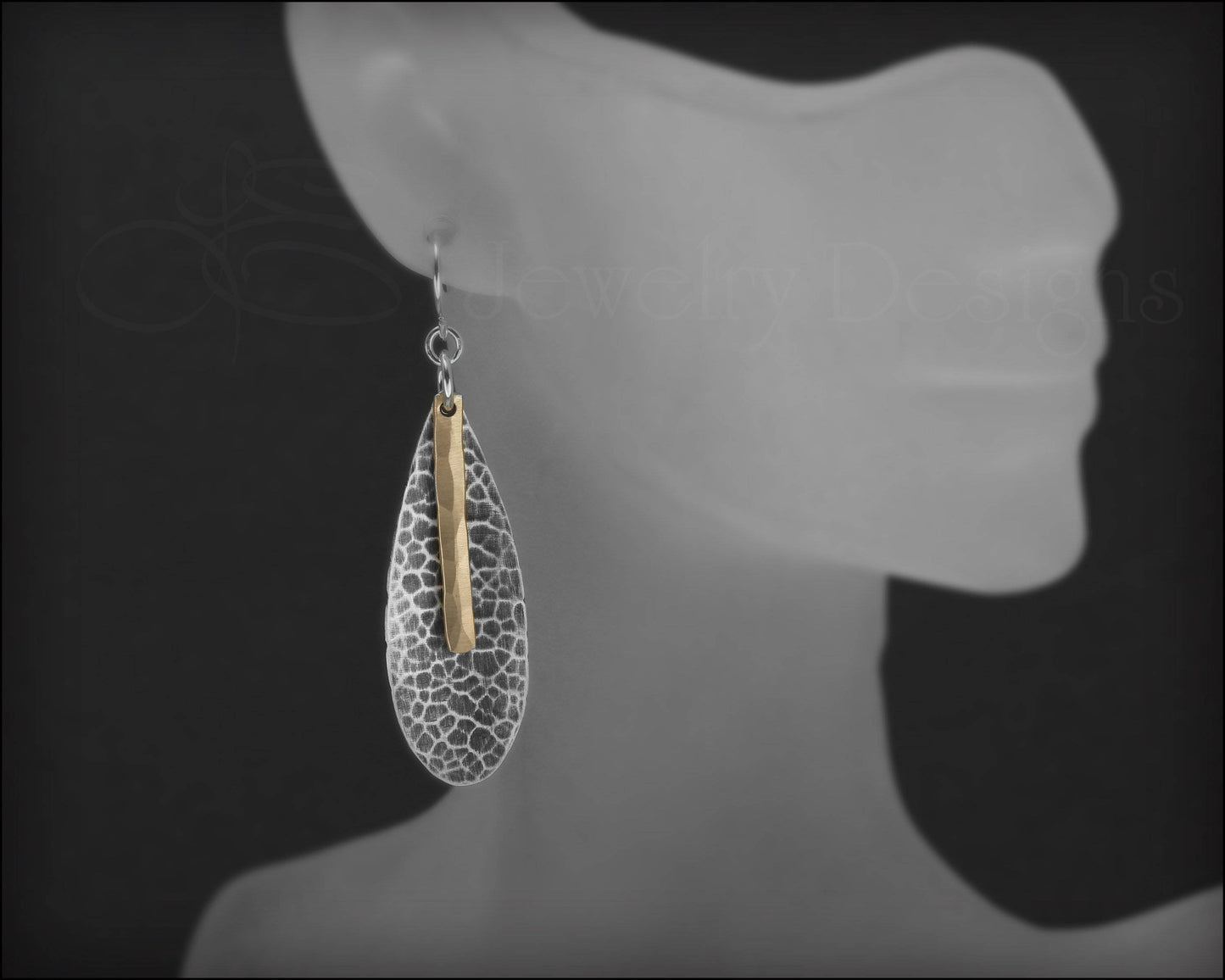 Mixed Metal Teardrop Earrings - LE Jewelry Designs