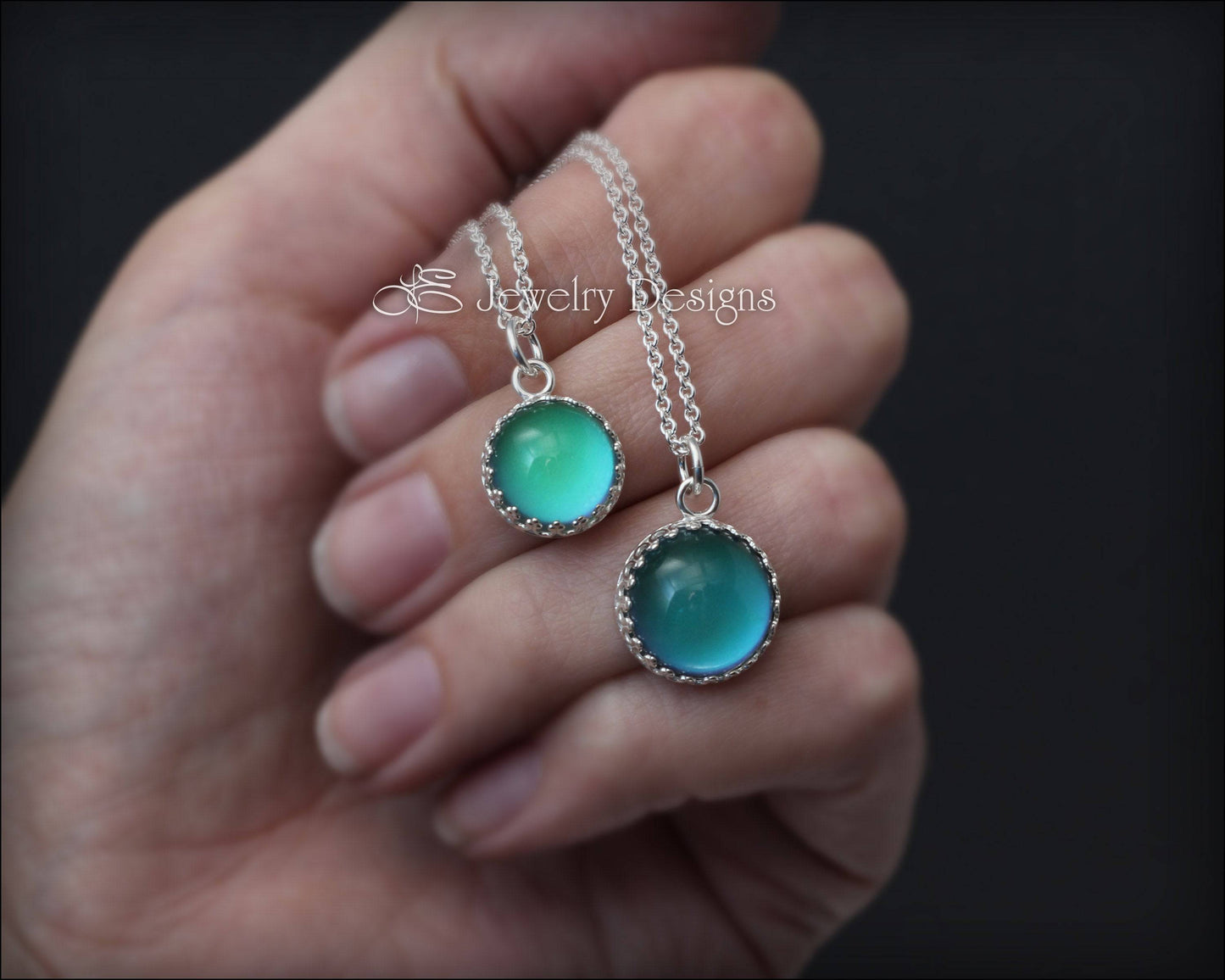 Sterling Silver Mood Necklace - (12mm or 14mm) - LE Jewelry Designs