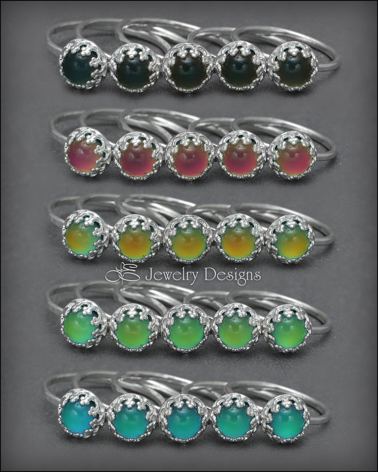 Dainty Sterling Silver Mood Ring (color changing) - LE Jewelry Designs