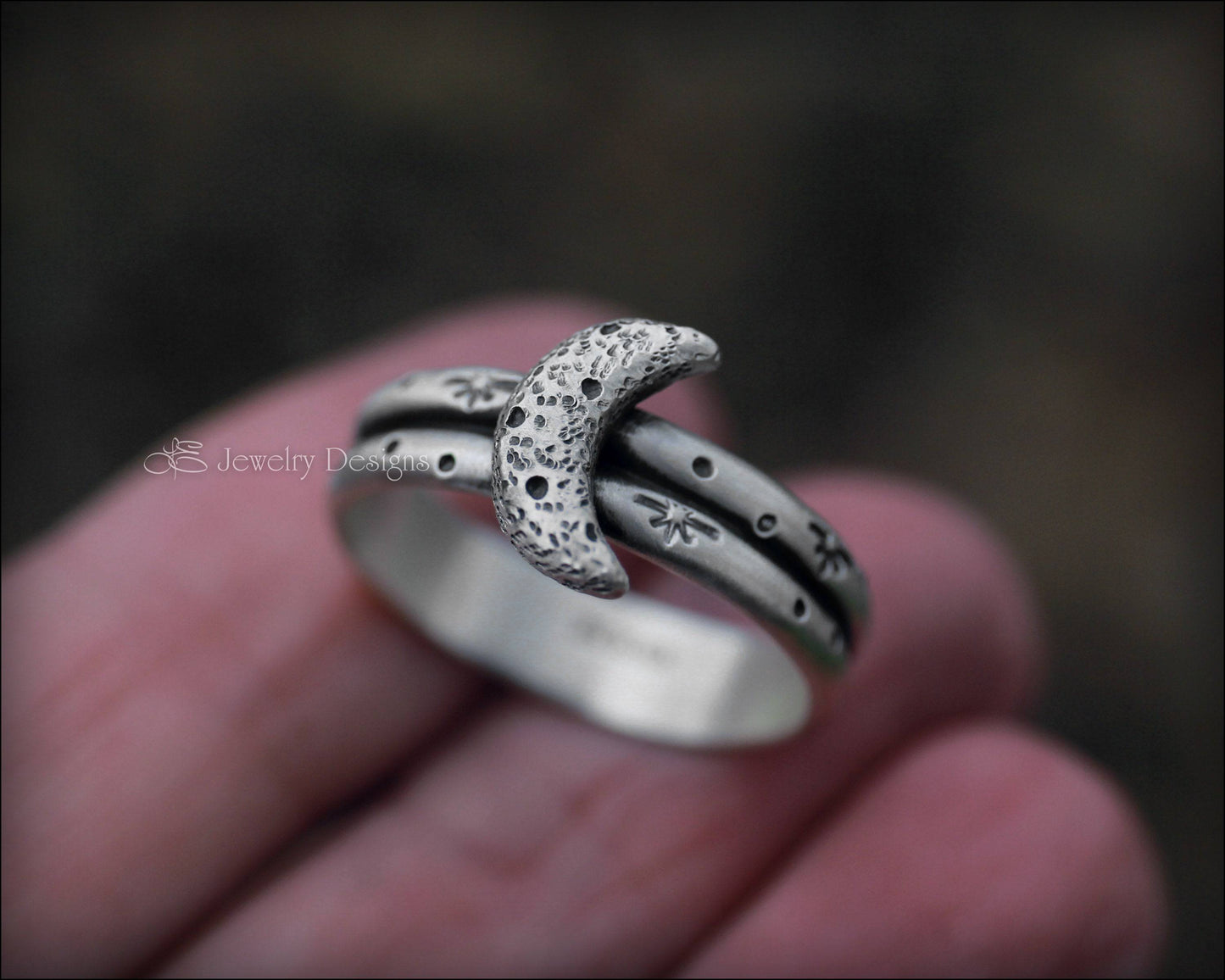 Sterling Moon Double Band Ring - LE Jewelry Designs