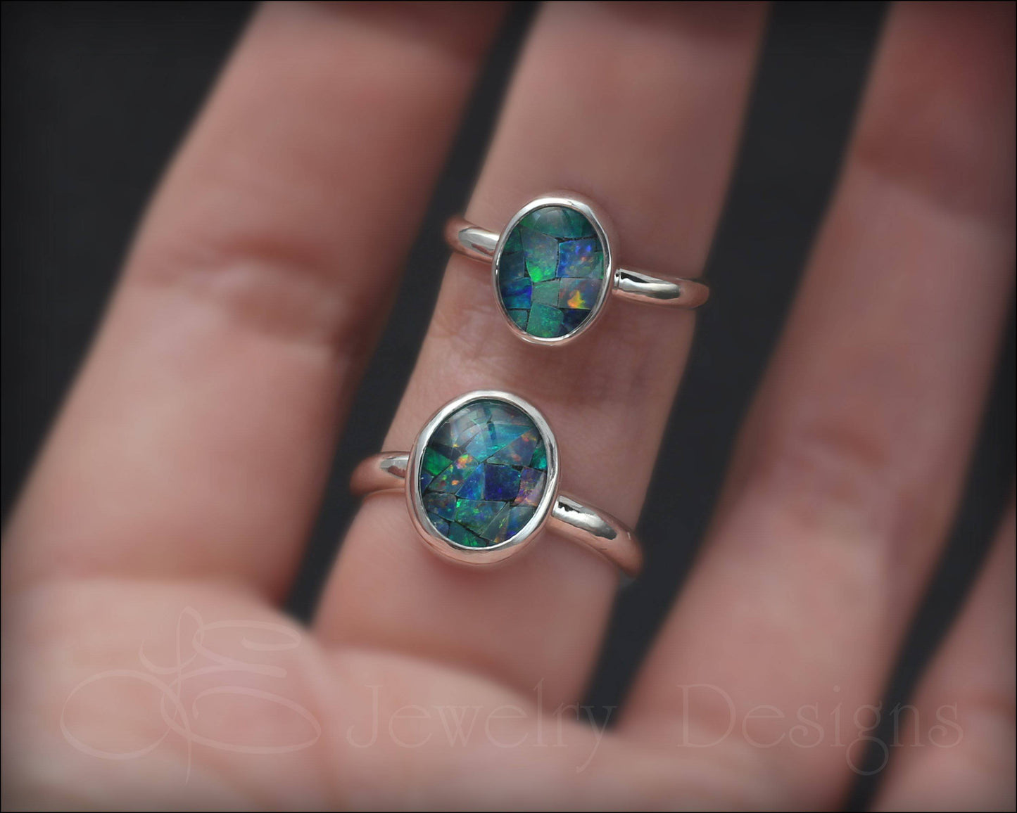 Sterling Mosaic Opal Ring - LE Jewelry Designs