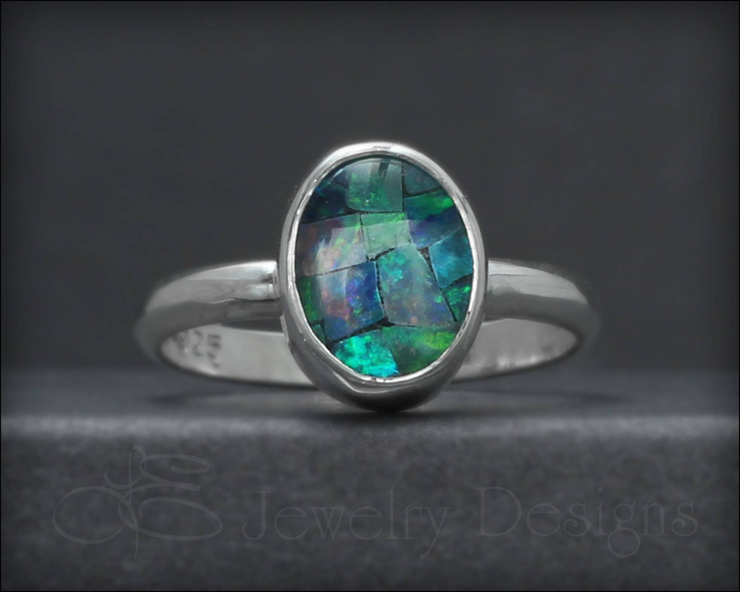 Sterling Mosaic Opal Ring - LE Jewelry Designs