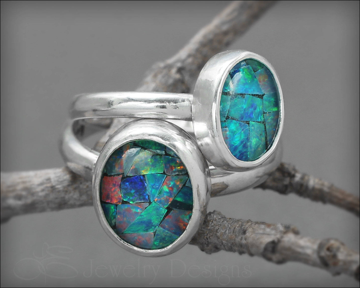 Sterling Mosaic Opal Ring - LE Jewelry Designs