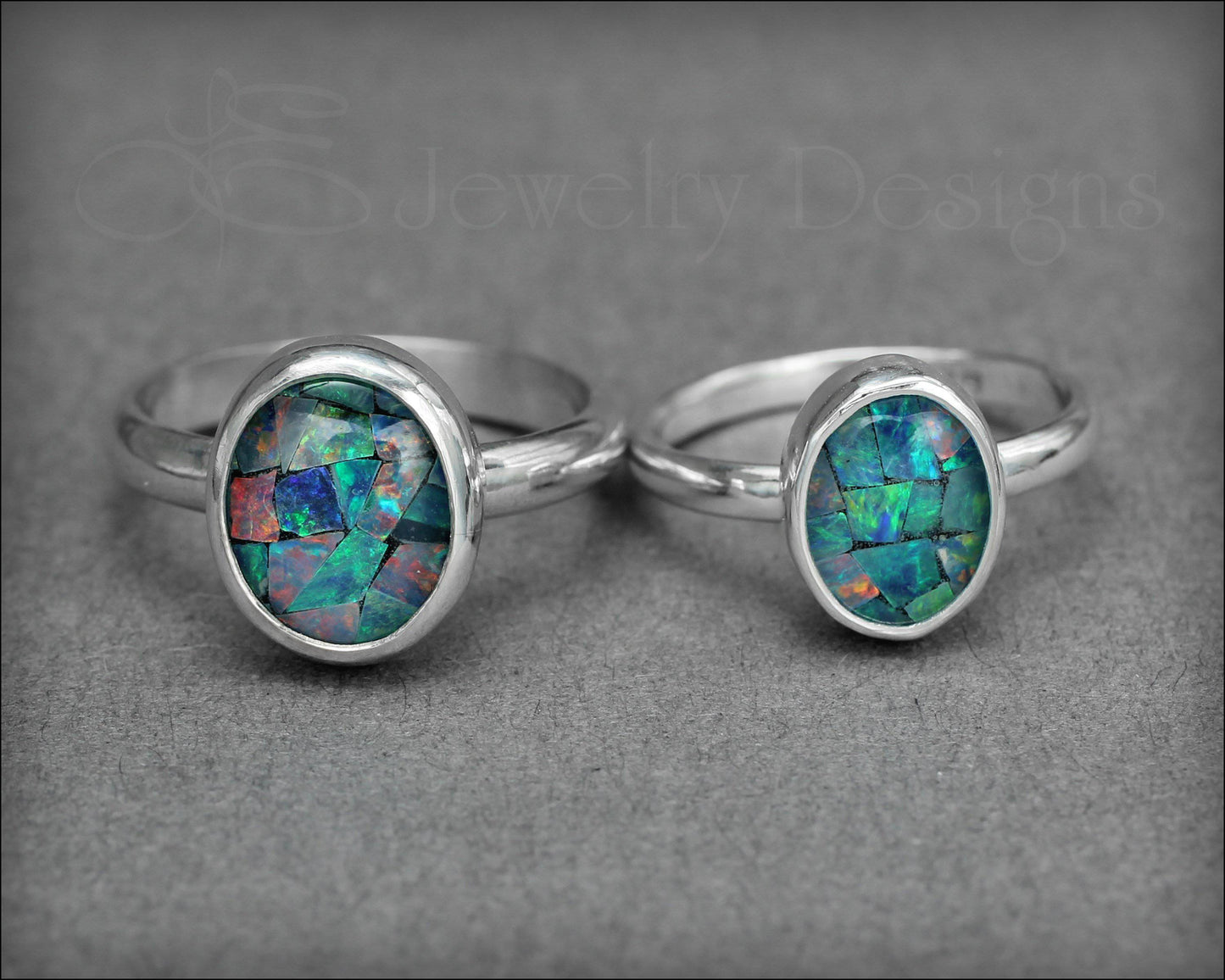 Sterling Mosaic Opal Ring - LE Jewelry Designs
