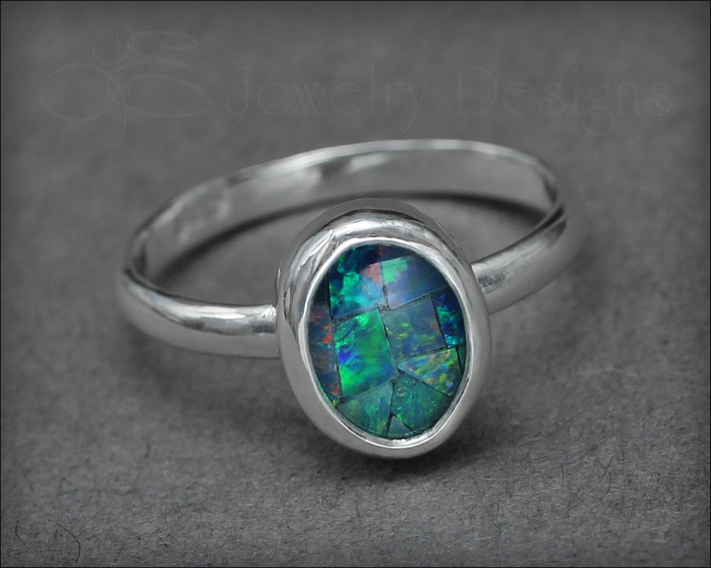 Sterling Mosaic Opal Ring - LE Jewelry Designs
