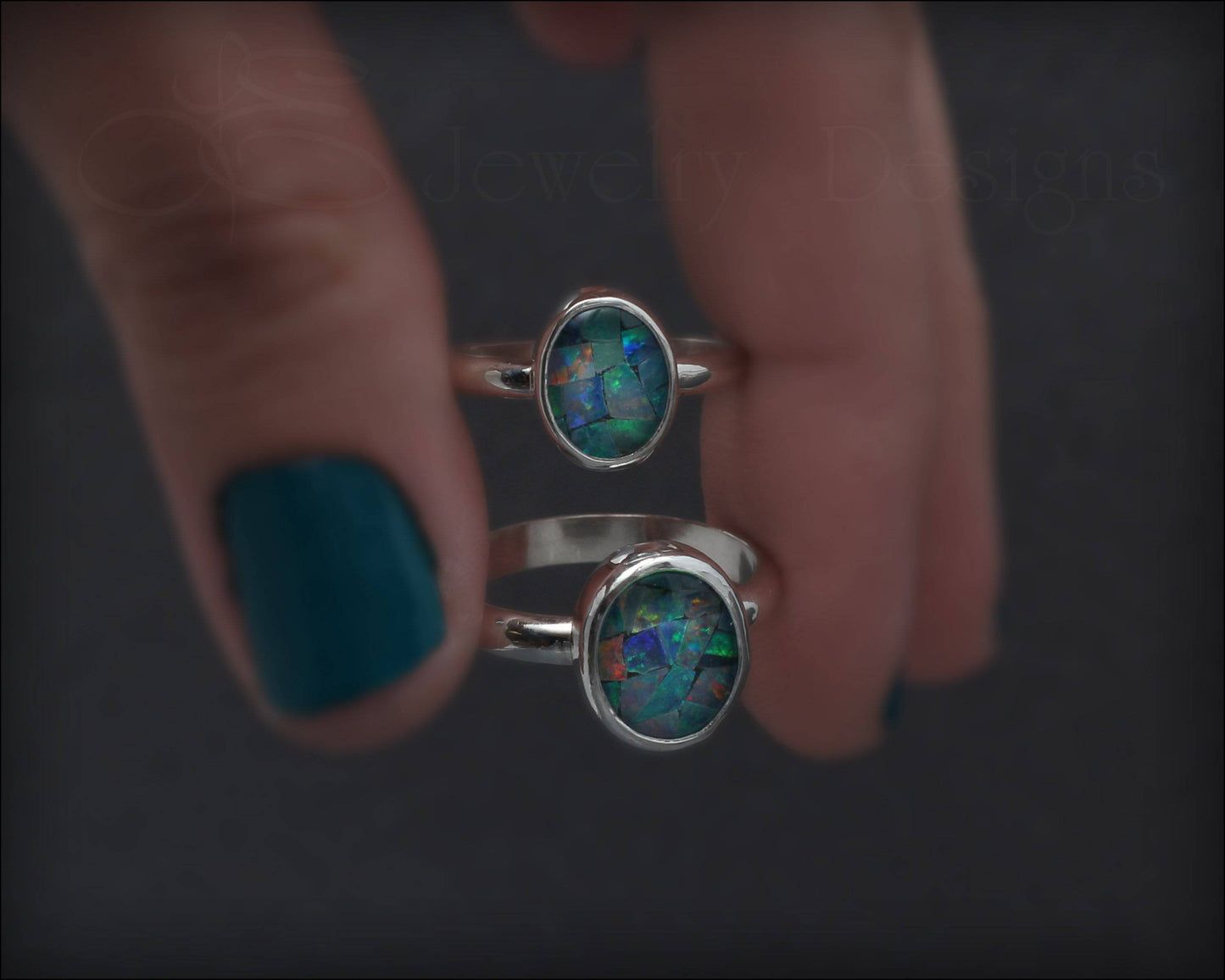 Sterling Mosaic Opal Ring - LE Jewelry Designs