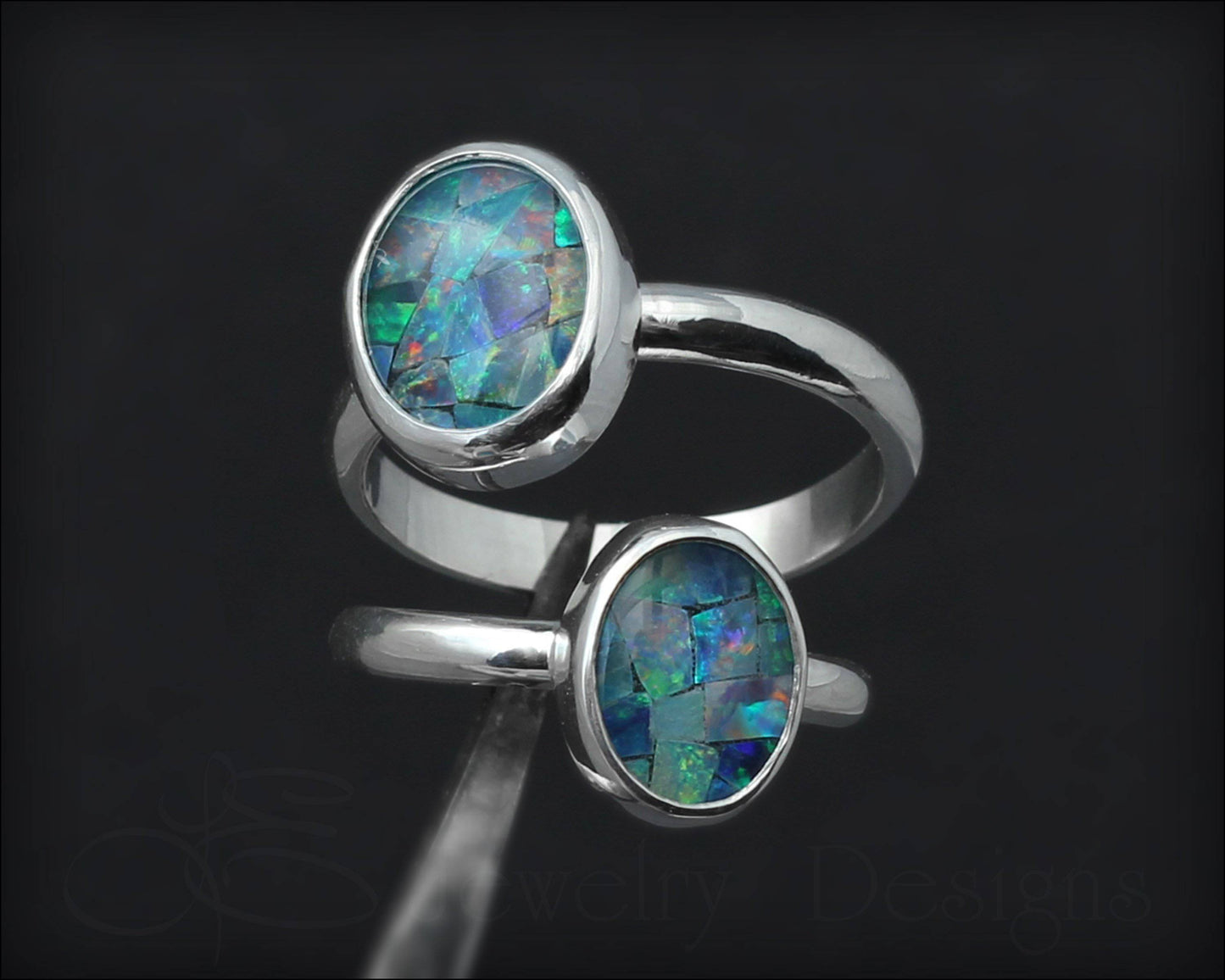 Sterling Mosaic Opal Ring - LE Jewelry Designs