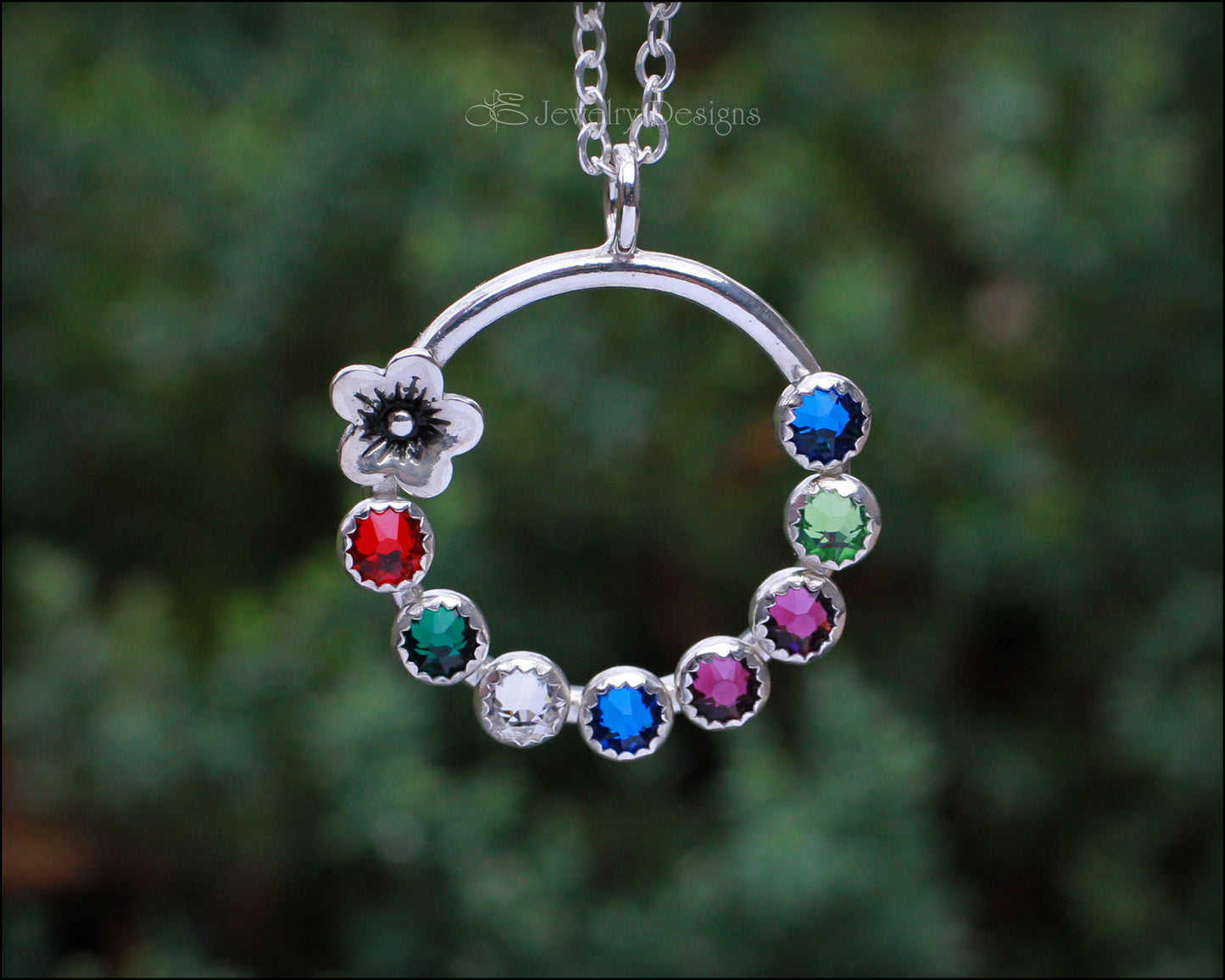 Mother's Birthstone Flower Necklace - LE Jewelry Designs
