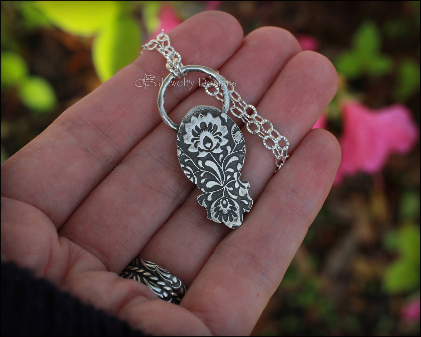 Sterling Moon Phase Obsidian Necklace - LE Jewelry Designs