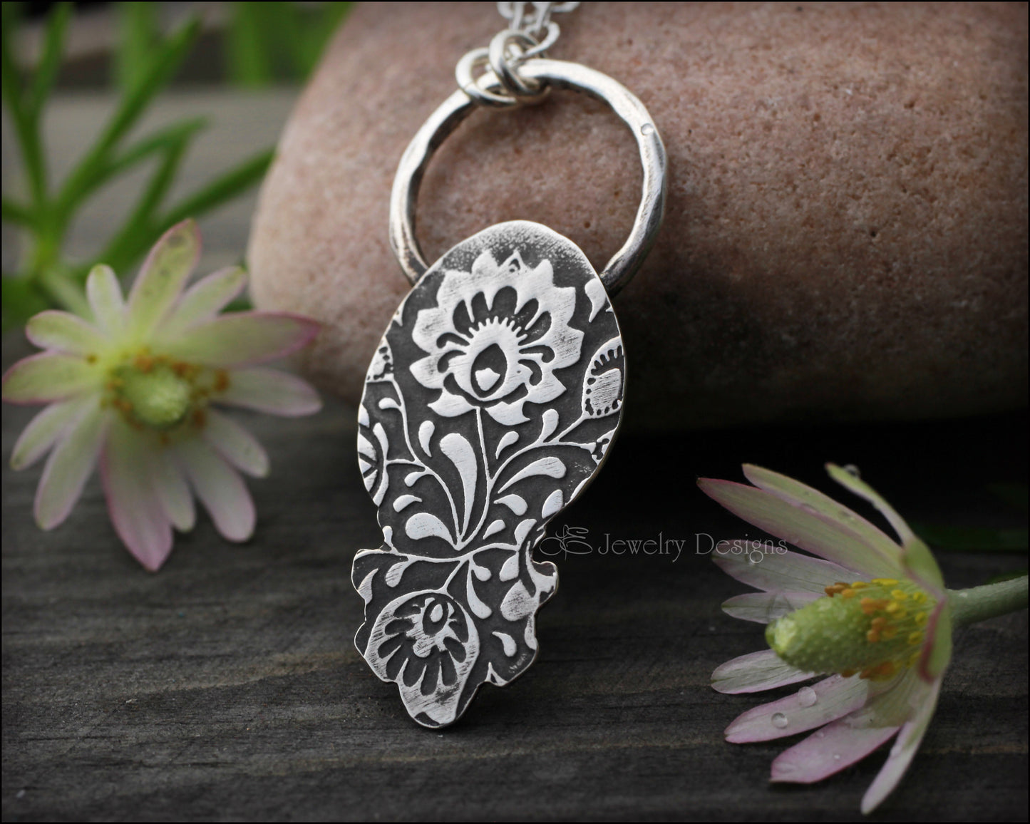 Sterling Moon Phase Obsidian Necklace - LE Jewelry Designs