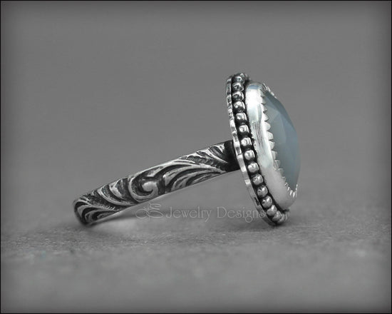 Grey Rose Cut Moonstone Ring - LE Jewelry Designs