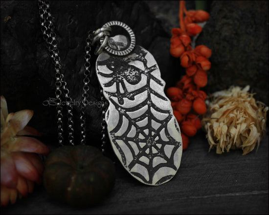 Sterling Silver Pumpkin Obsidian Pendant - LE Jewelry Designs