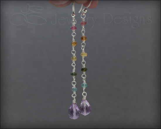 Rainbow Tourmaline Drop Earrings - LE Jewelry Designs