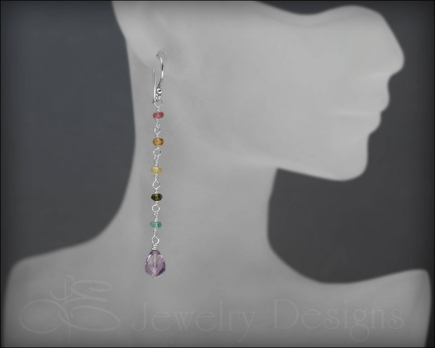 Rainbow Tourmaline Drop Earrings - LE Jewelry Designs