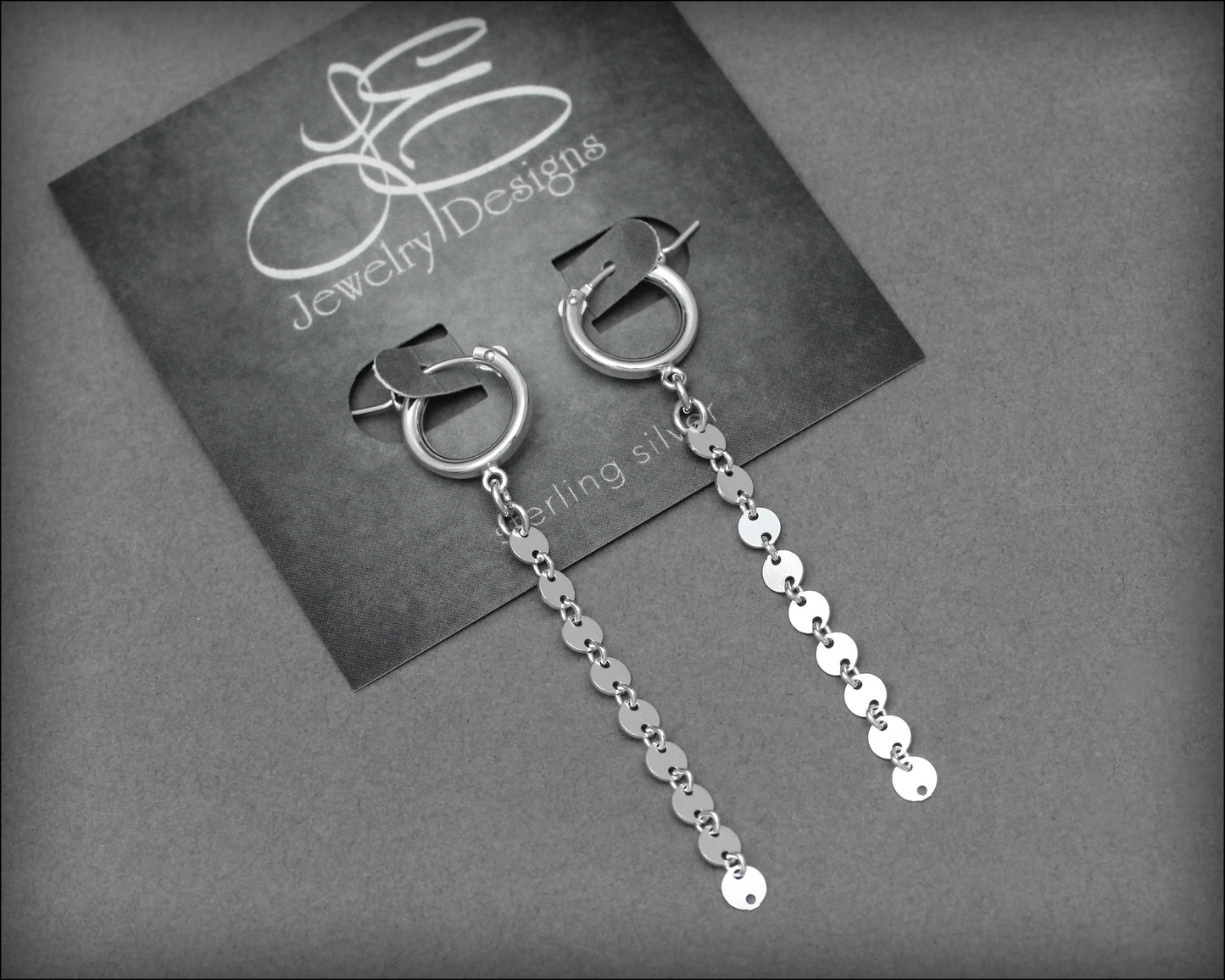 Sequin Chain Hoop Earrings (sterling, 14k gold-filled) - LE Jewelry Designs