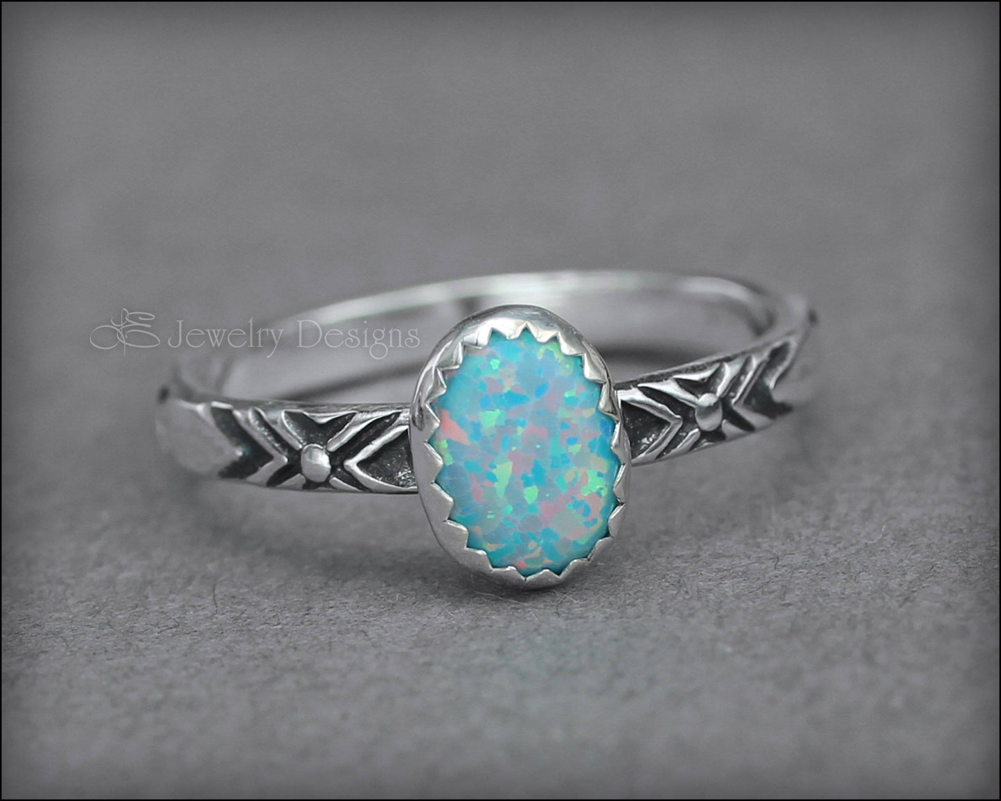 Oval Opal Pattern Ring - (choose color) - LE Jewelry Designs