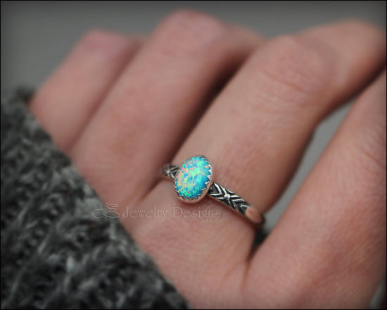 Oval Opal Pattern Ring - (choose color) - LE Jewelry Designs