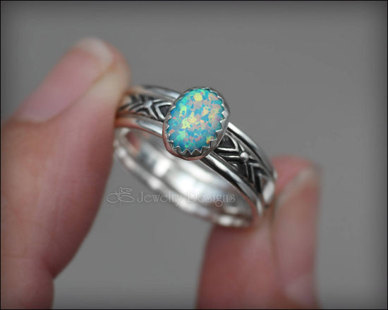 Oval Opal Ring Set - (choose color) - LE Jewelry Designs