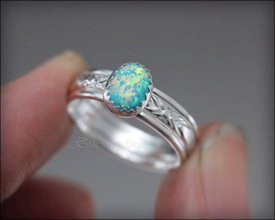 Oval Opal Ring Set - (choose color) - LE Jewelry Designs