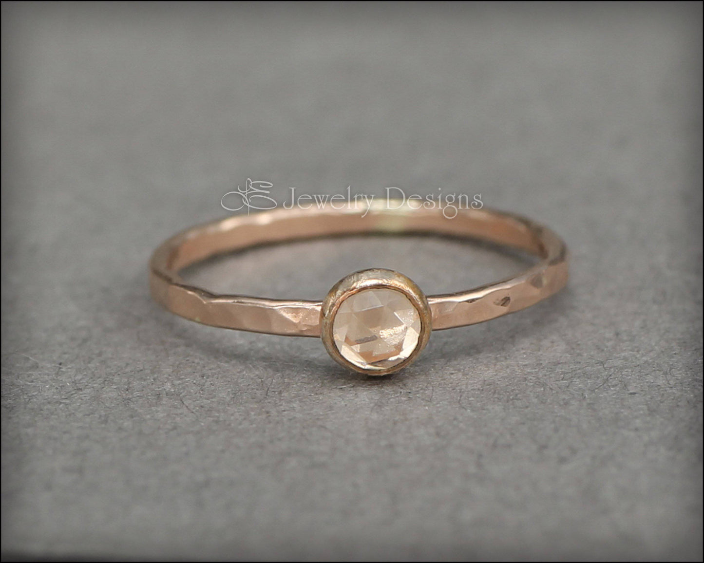 Size 5 - Rose GF White Topaz Ring - LE Jewelry Designs