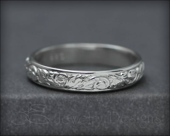 Skinny Sterling Floral Band - LE Jewelry Designs