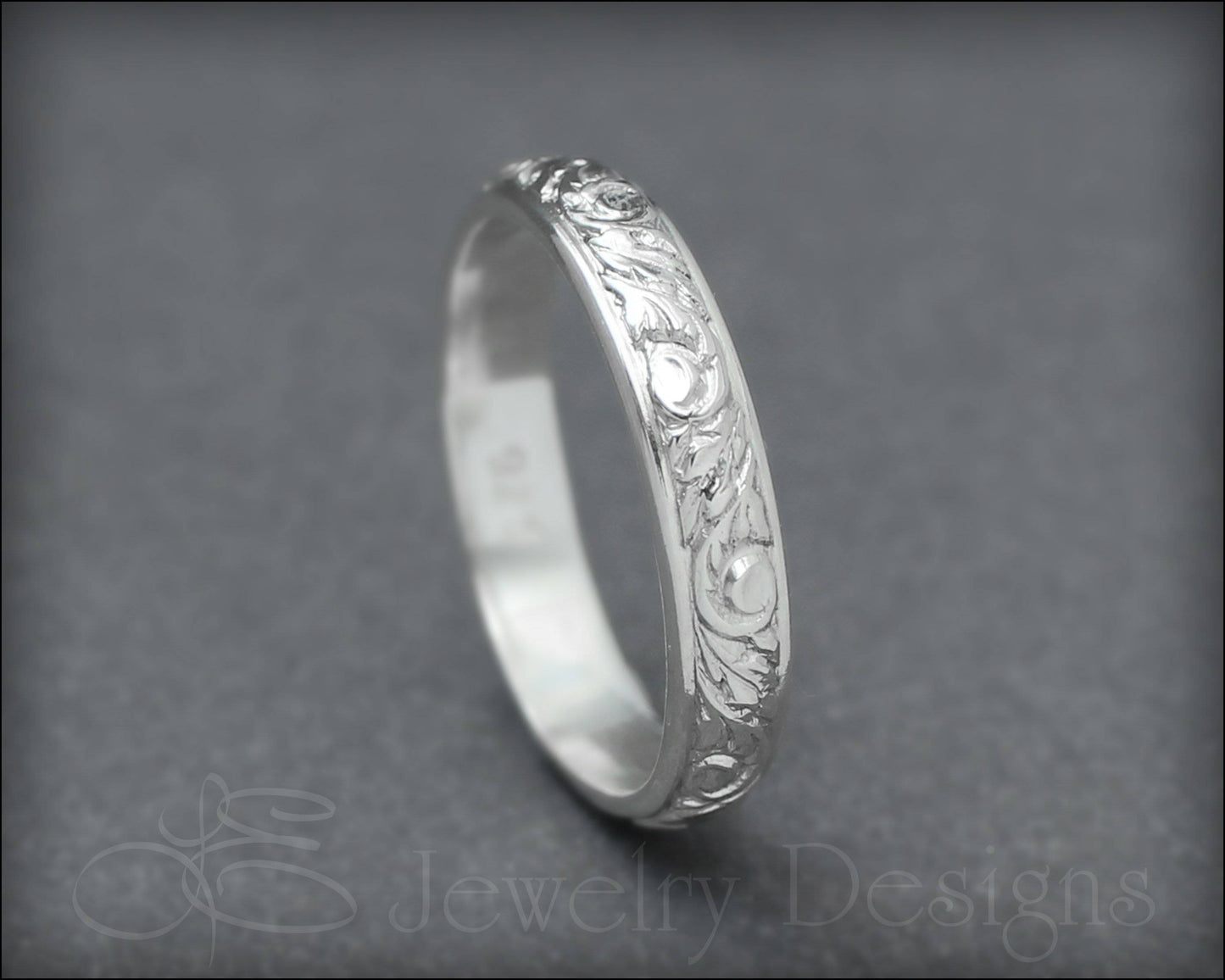 Skinny Sterling Floral Band - LE Jewelry Designs