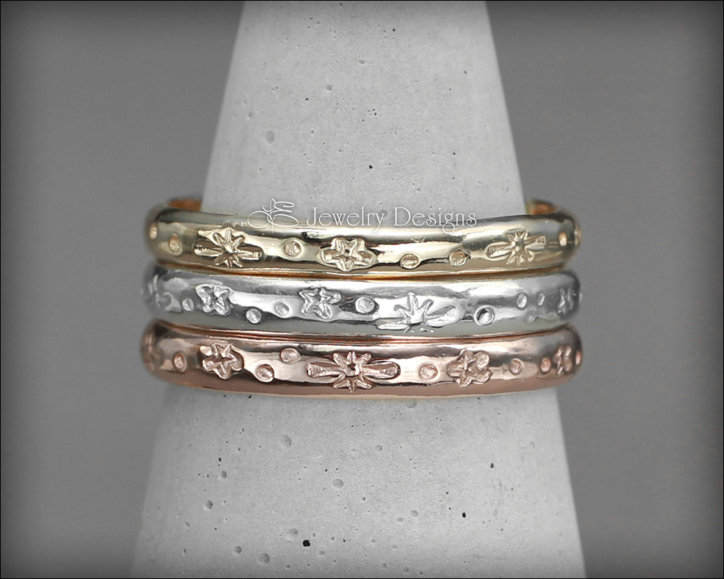 Starry Night Bands - (Sterling, Gold) - LE Jewelry Designs