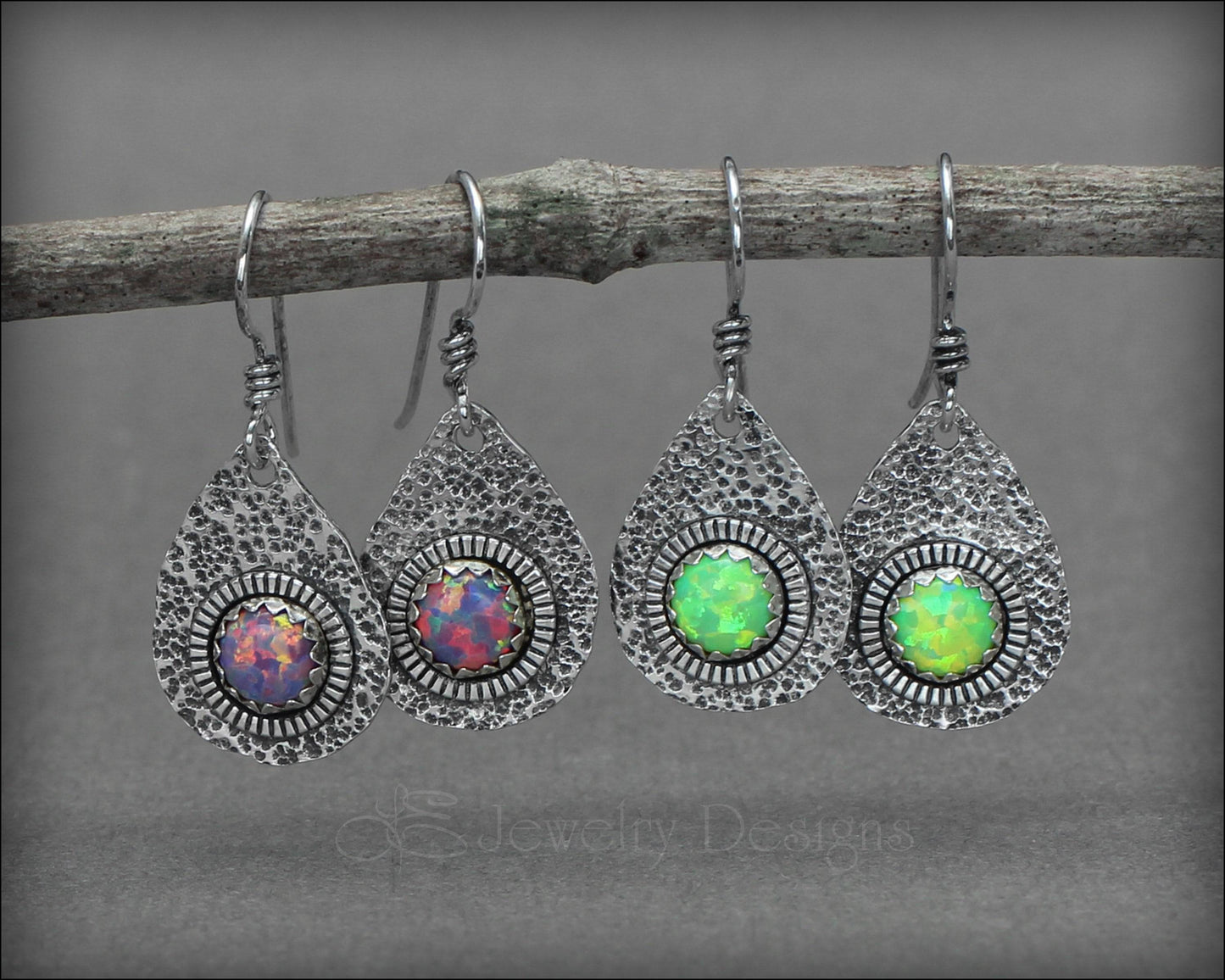Artisan Opal Teardrop Earrings - LE Jewelry Designs